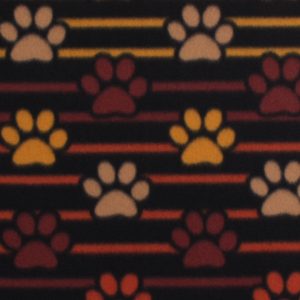 Paw Prints on Brown Stripes Blizzard Fleece Fabric