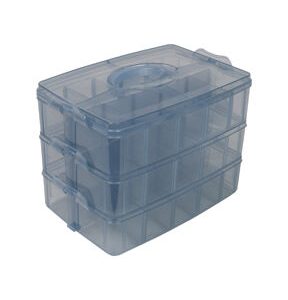 Everything Mary 10 Blue 30 Compartment Stackable Plastic Storage Box