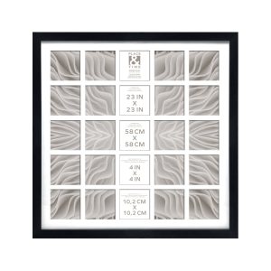 4 x 4 Black 25 Photo Collage Frame by Place   Time