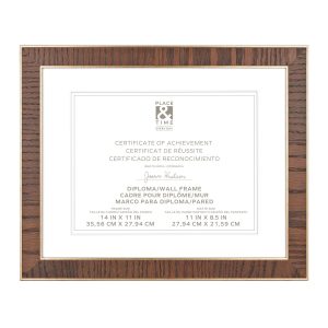 8.5 x 11 Espresso Certificate   Document Frame by Place   Time