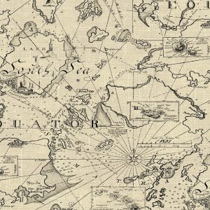 Tommy Bahama 20.5  x 18  Parchment Chartered Peel   Stick Wallpaper