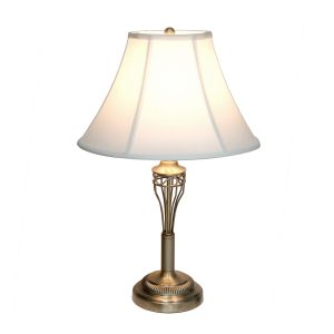 All The Rages Roma 3 Piece Brass Metal Lamp Set With White Empire Shades
