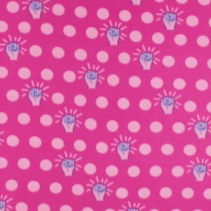 Girl Power Ok Hands Blizzard Fleece Fabric