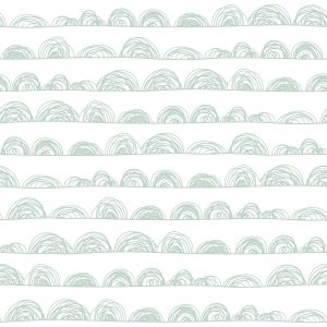 RoomMates 20.5 x 16.5  Green Doodle Scallop Peel   Stick Wallpaper