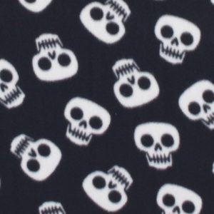 Skulls On Black Blizzard Fleece Fabric