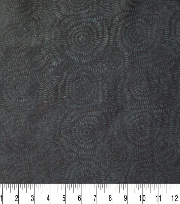 Black Dotted Circles Batik Cotton Fabric - Image 2