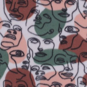 Abstract Faces Blizzard Fleece Fabric