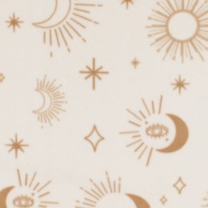 Sun   Moon on Ivory Anti Pill Fleece Fabric