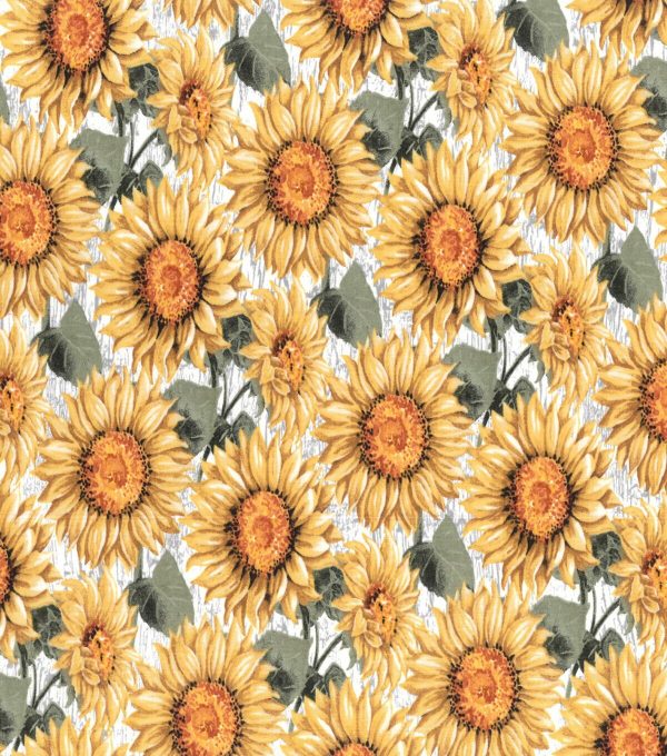 Sunflower Distressed Wood Harvest Cotton Fabric - Image 2