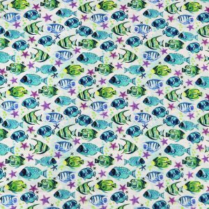 Super Snuggle Bright Ocean Fish Flannel Fabric