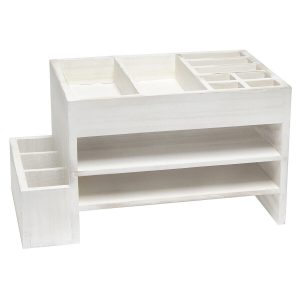 All The Rages Home Office Tiered Desk Organizer White Wash