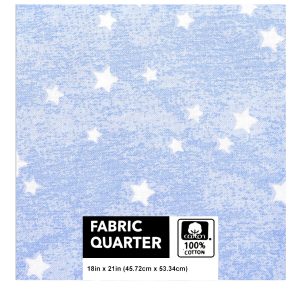 18 x 21 Stars on Blue Cotton Fabric Quarter 1pc by Keepsake Calico