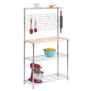 Honey Can Do 36 x 61 Chrome 4 Tier Baker s Rack With Grid Storage