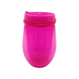 12oz Hot Pink Transparent Plastic Wine Tumbler by Happy