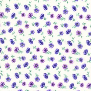 Hi Fashion Floral on Cream Premium Cotton Fabric