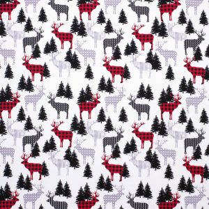 Patterned Deer   Trees Super Snuggle Christmas Flannel Fabric