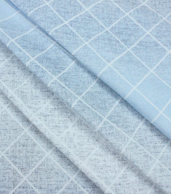 Grid Blue Super Snuggle Flannel Fabric - Image 2