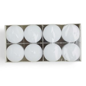 2 Unscented White Pillar Candles 8pk by Hudson 43