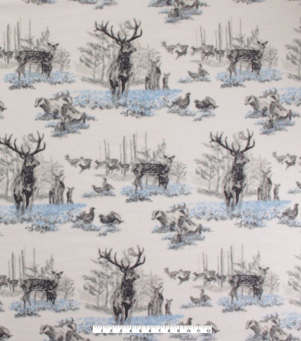 Winter Deer Anti Pill Fleece Fabric - Image 2