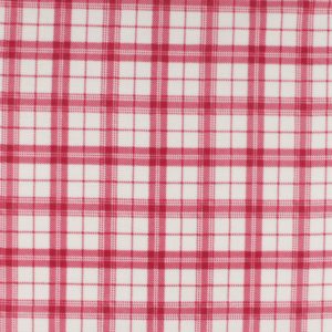Cream   Red Plaid Anti Pill Fleece Fabric