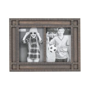 5 x 7 Gray Wood 2 Picture Wall   Tabletop Picture Frame