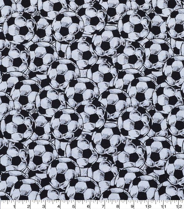 Packed Soccer Balls Novelty Cotton Fabric - Image 2