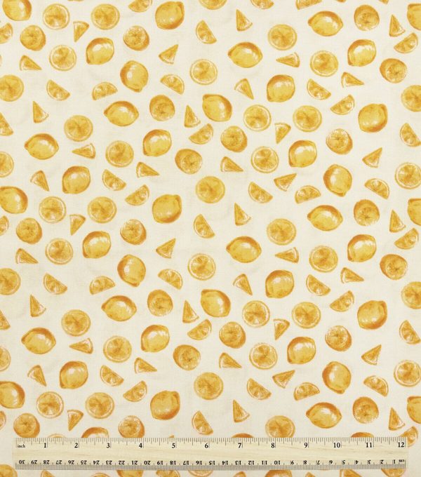 Tossed Lemons Novelty Cotton Fabric - Image 2
