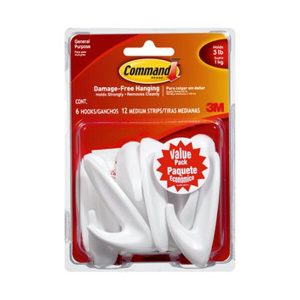 Command 3lbs White Medium Designer Hooks   Strips 18ct