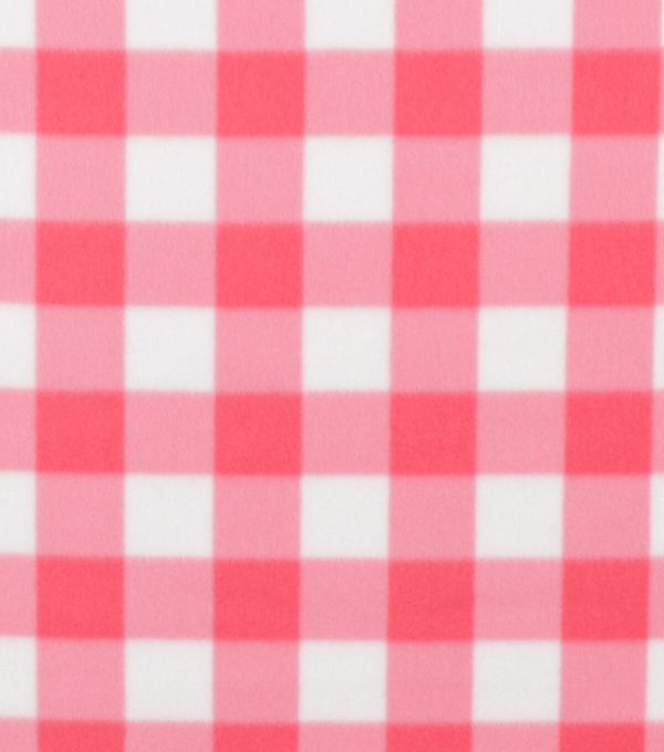 Pink Gingham Blizzard Fleece Fabric