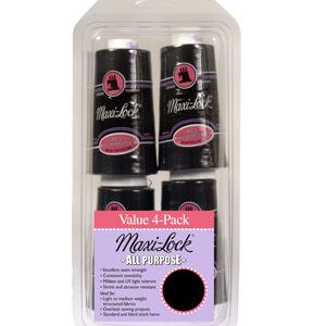 Maxi-Lock All Purpose Serger Thread Value Pack 4 pc Black