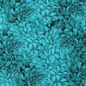 Teal Packed Petals Quilt Cotton Fabric by Keepsake Calico