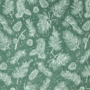 Pine   Pinecones on Green Anti Pill Fleece Fabric