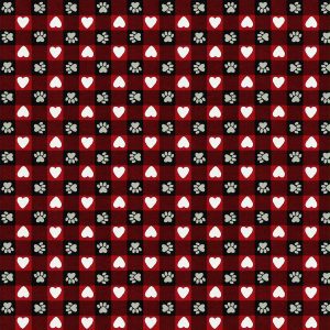 Paws And Hearts Red Buffalo Check Super Snuggle Flannel Fabric