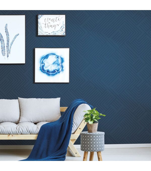 RoomMates Wallpaper Blue Perplexing - Image 2
