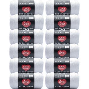 Red Heart Super Saver Jumbo 744yds Acrylic Worsted Yarn 12 Bundle