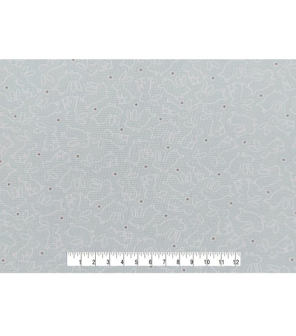 Bunny White Easter Cotton Fabric - Image 4