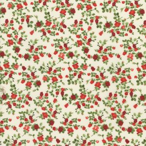 Hi Fashion Rose Vines on Cream Premium Cotton Fabric