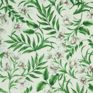Summer Green Delicate Tropical Floral Sew Lush Fleece Fabric