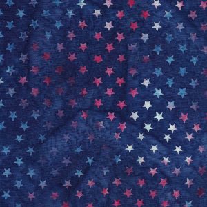 Stars on Navy Patriotic Batik Cotton Fabric