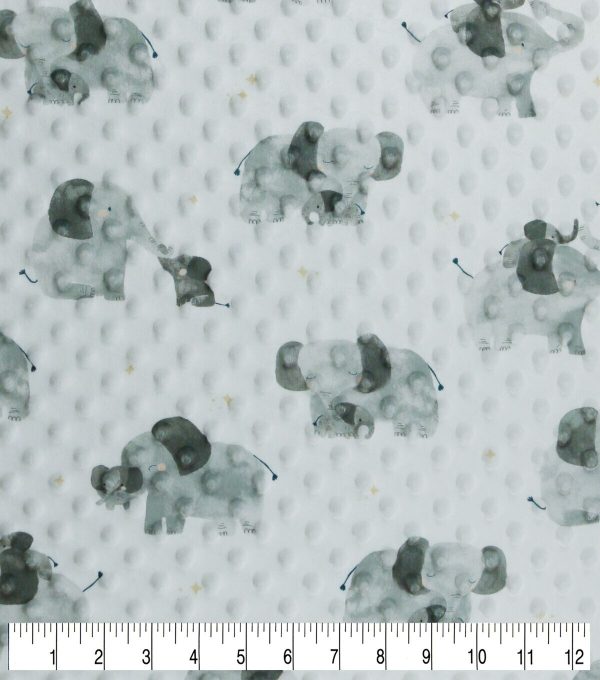 Soft   Minky Elephant Fleece Fabric - Image 3