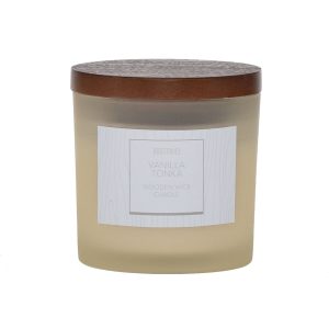 5oz Wood Wick Vanilla Tonka Scented Jar Candle by Hudson 43