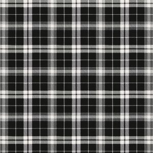 Plaid Black White 108 Wide Flannel Fabric - 1