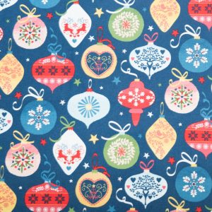 Ornaments   Stars on Blue Super Snuggle Christmas Flannel Fabric - 1