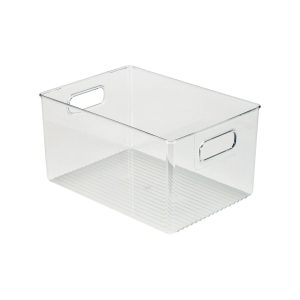 Simplify 11 x 6 Clear Vertical Stripe Organizer With Cutout Handles