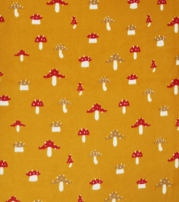 POP! Fall Mushrooms Lightweight Fleece Fabric