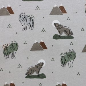 Super Snuggle Mountain Wolf Flannel Fabric