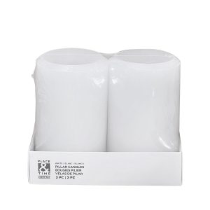 3 x 5 Smooth Unscented Pillar Candles 2pk by Place   Time