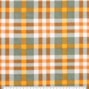 Green   Yellow Plaid Anti Pill Fleece Fabric