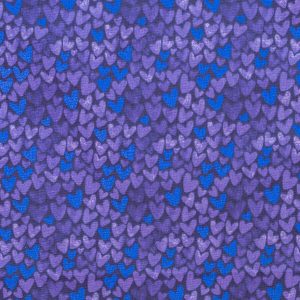 Packed Hearts Purple Quilt Foil Cotton Fabric by Keepsake Calico