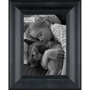 5 x 7 Distressed Black Wood Tabletop Picture Frame